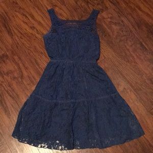 Misses Altard State Navy Lace Slip On Dress sz Sm